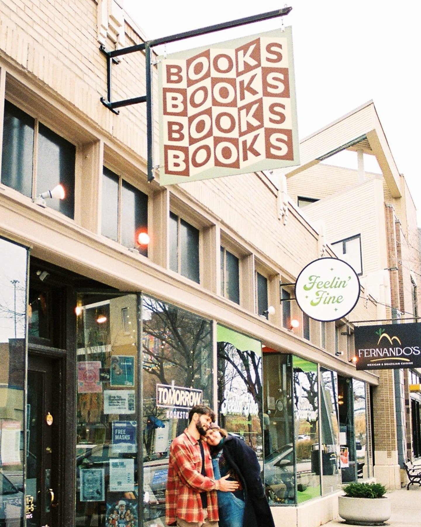 Spent the first half of this winter maternity session in + around their bookstore &mdash; which felt like meeting the baby before THE baby. 📚👶🏻 

.
.
.
Indianapolis Locally Owned Business, Mass Ave Bookshop, Film Maternity Photographer, Bottlework