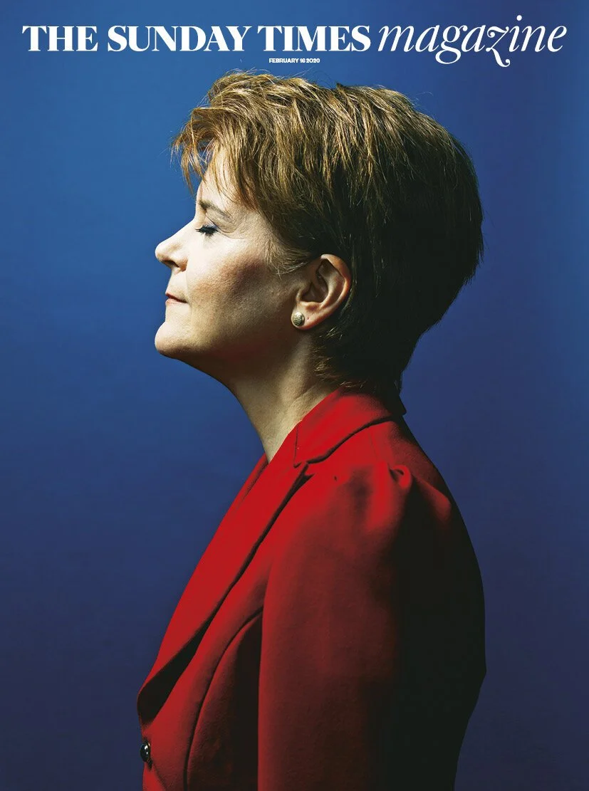 Hair and makeup for Nicola Sturgeon's Sunday Times Magazine cover shoot in Bute House Edinburgh