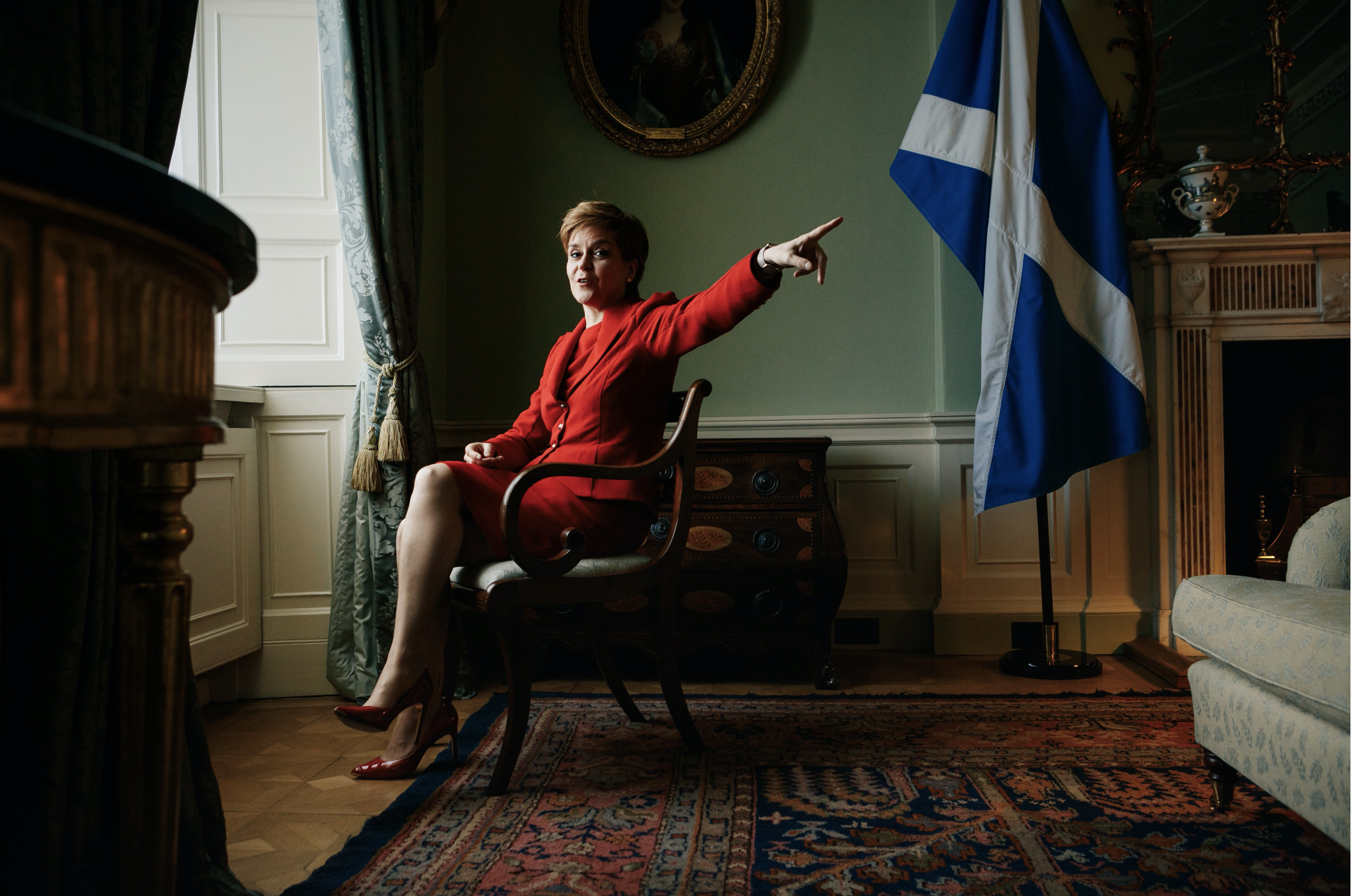 Hair and makeup for Nicola Sturgeon's Sunday Times Magazine cover shoot in Bute House Edinburgh