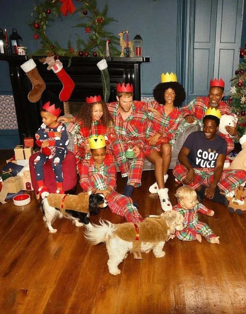 George at Asda Christmas Campaign - family in colourful, matching pyjamas