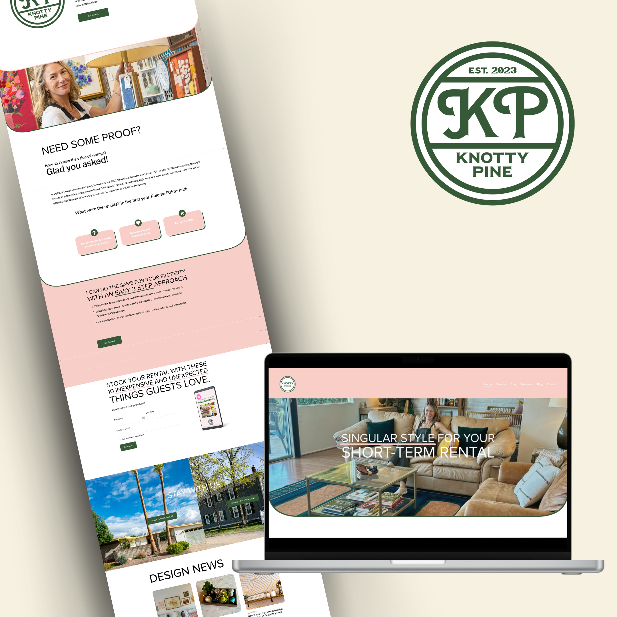 Client Story: How Knotty Pine Design Is Rewriting The Rules Among Short-Term Rental Designers — and How We Helped Refine Her Brand and Build a Stand Out Website