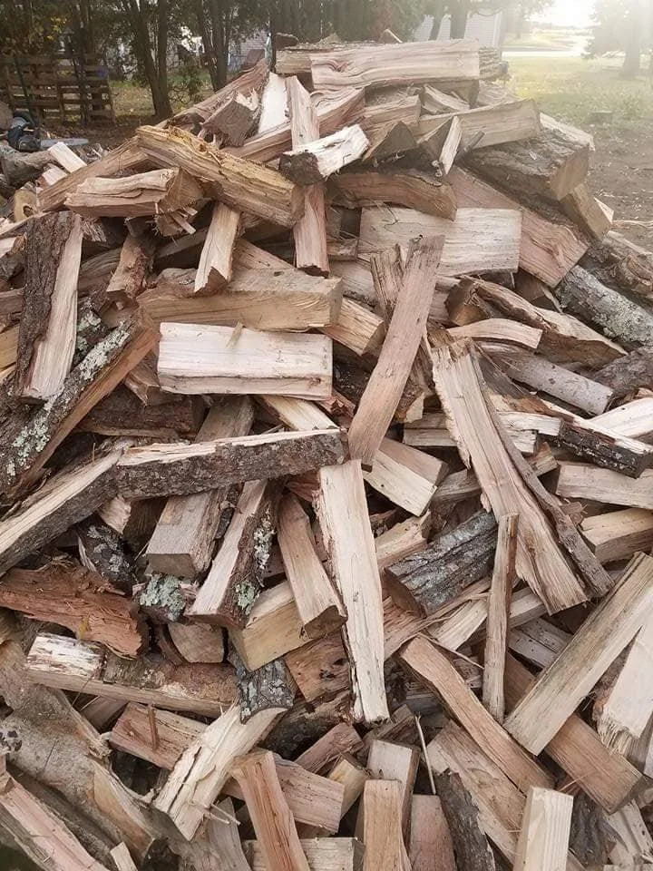 Stack of split, seasoned firewood