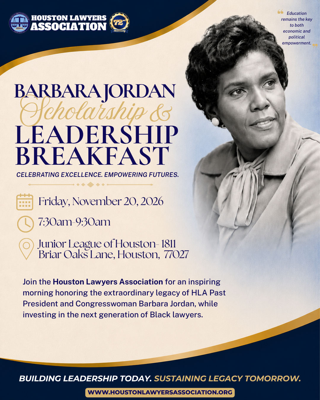 Barbara Jordan Scholarship & Leadership Breakfast 