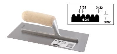 Crain 424 Trowel 3/32 x 3/32 x 3/32 V Notch