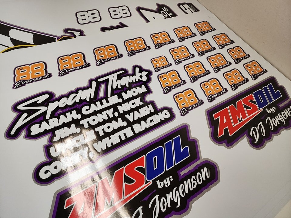 Sponsor/Number kits for self installation... 

 #doorcountywi #dirtrackracing #racing #sturgeonbaywi #racewraps #vinylgraphics