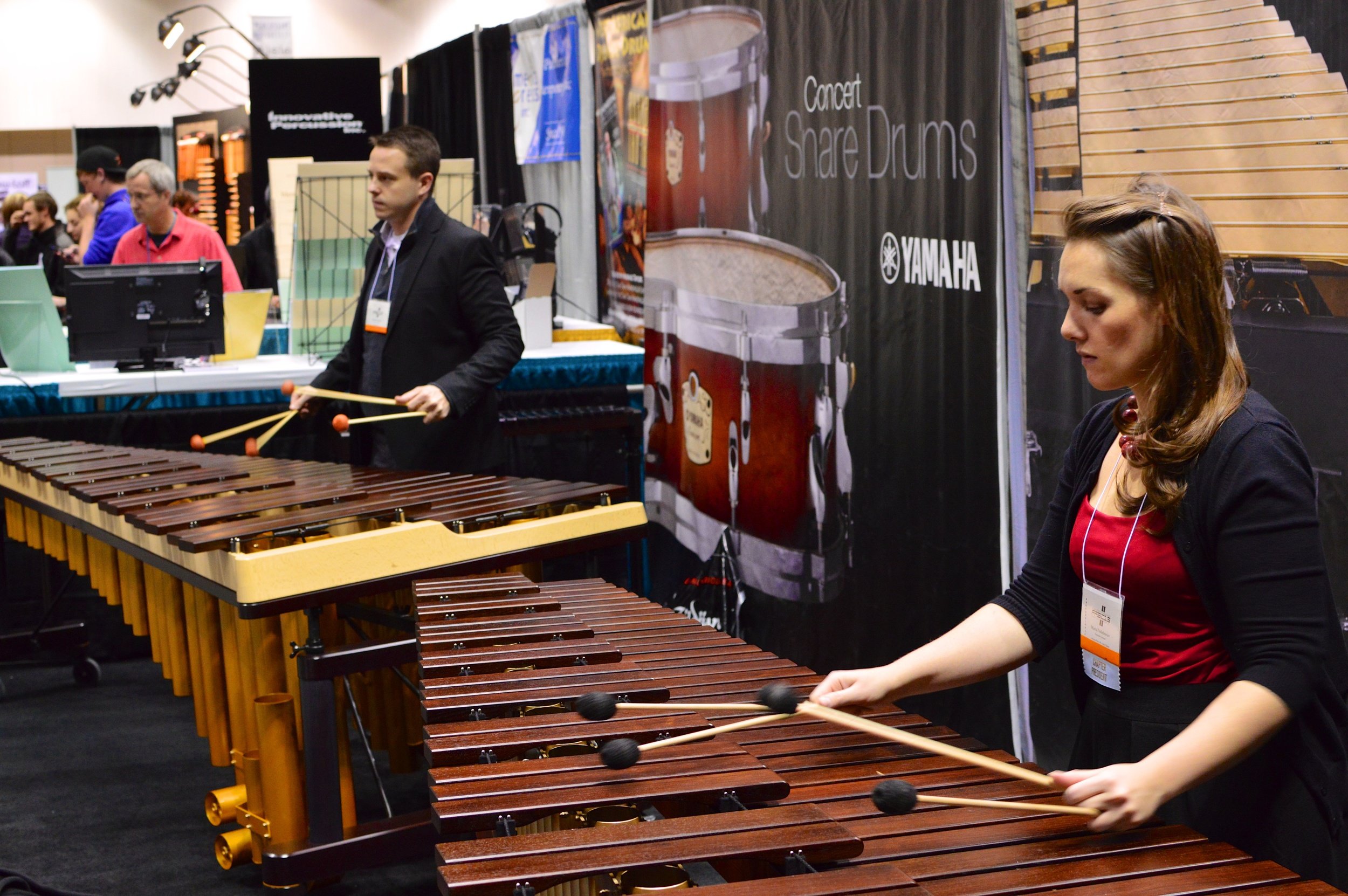 2013-11-15 01-09-32 PASIC Practicing at Yamaha Booth 1.jpg