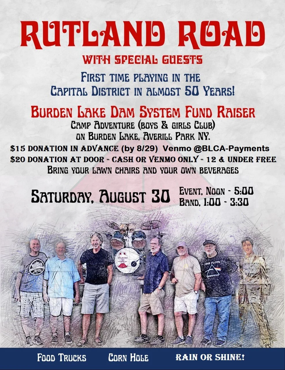 Dam System Fundraiser - Featuring Rutland Road - August 30th