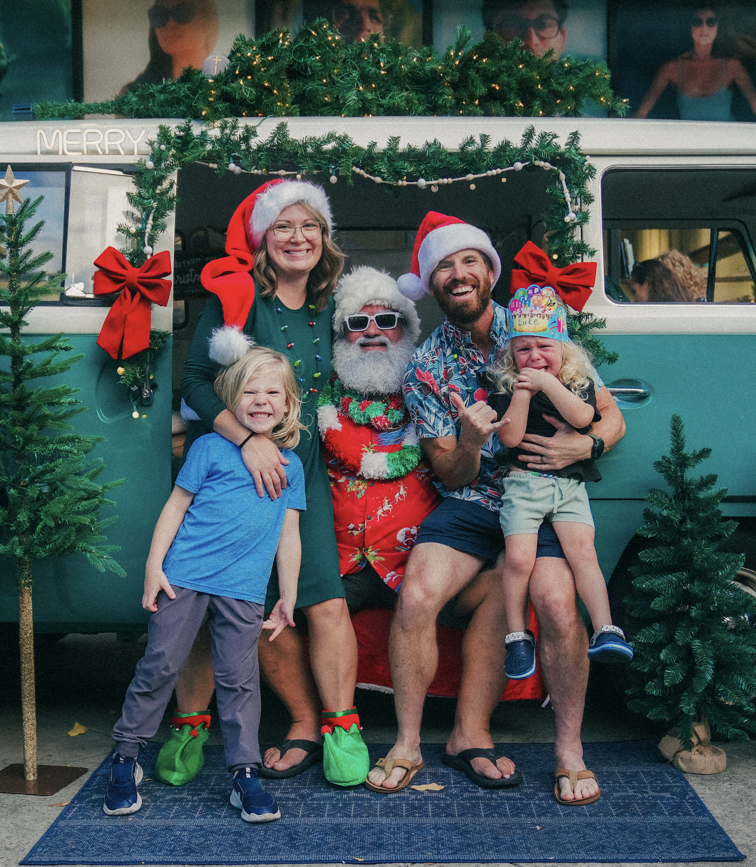 Dr. Lauren Mordue with husband Brian and sons Ethan and Luke in Kailua Oahu Hawaii