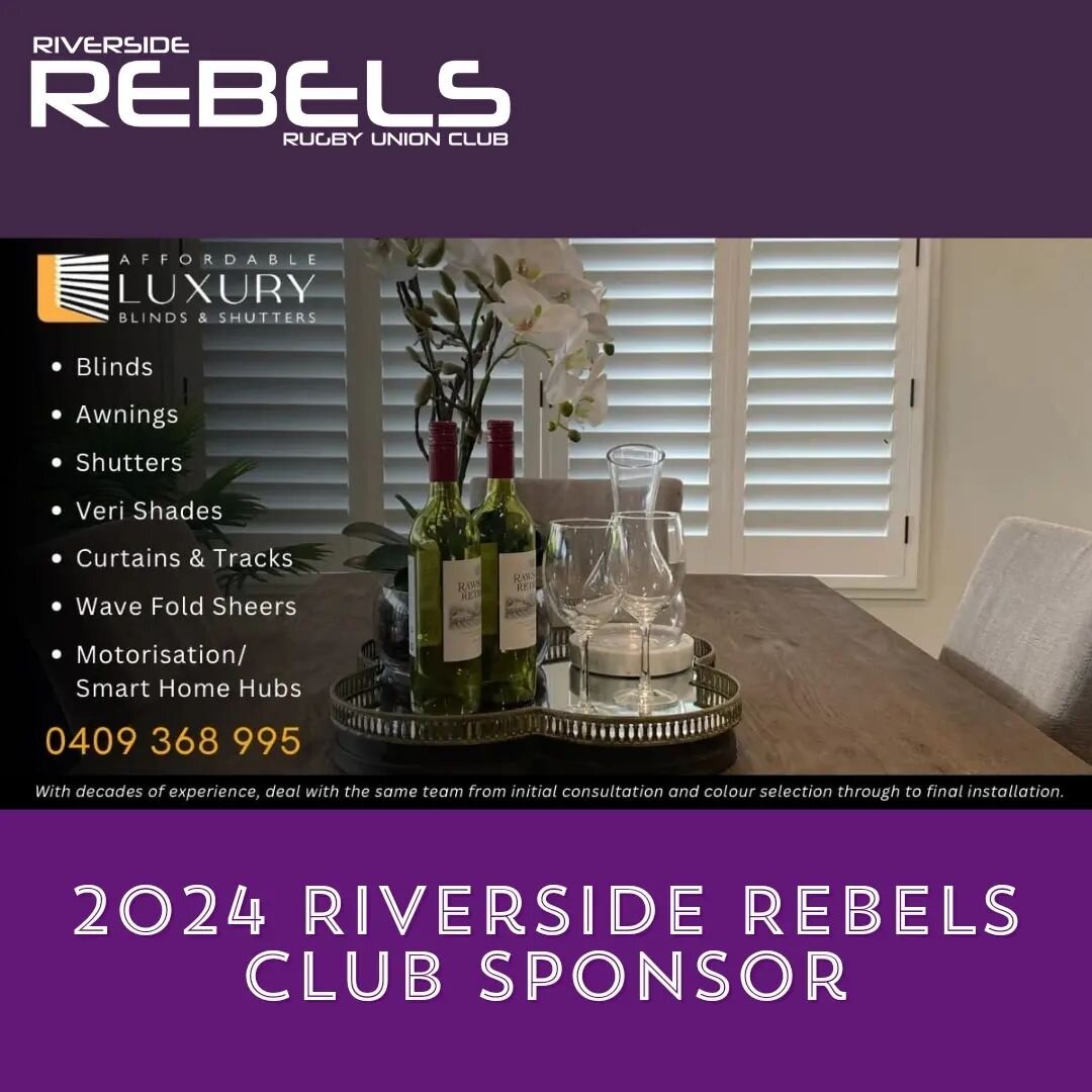 🟣⚫ Big shoutout to long term club sponsor Affordable Luxury Blinds &amp; Shutters who are onboard for the 2024 season! 🏉

For all your blinds, curtains, and indoor/outdoor window furnishing, get in contact with Justin on 0409 368 995 or info@luxury