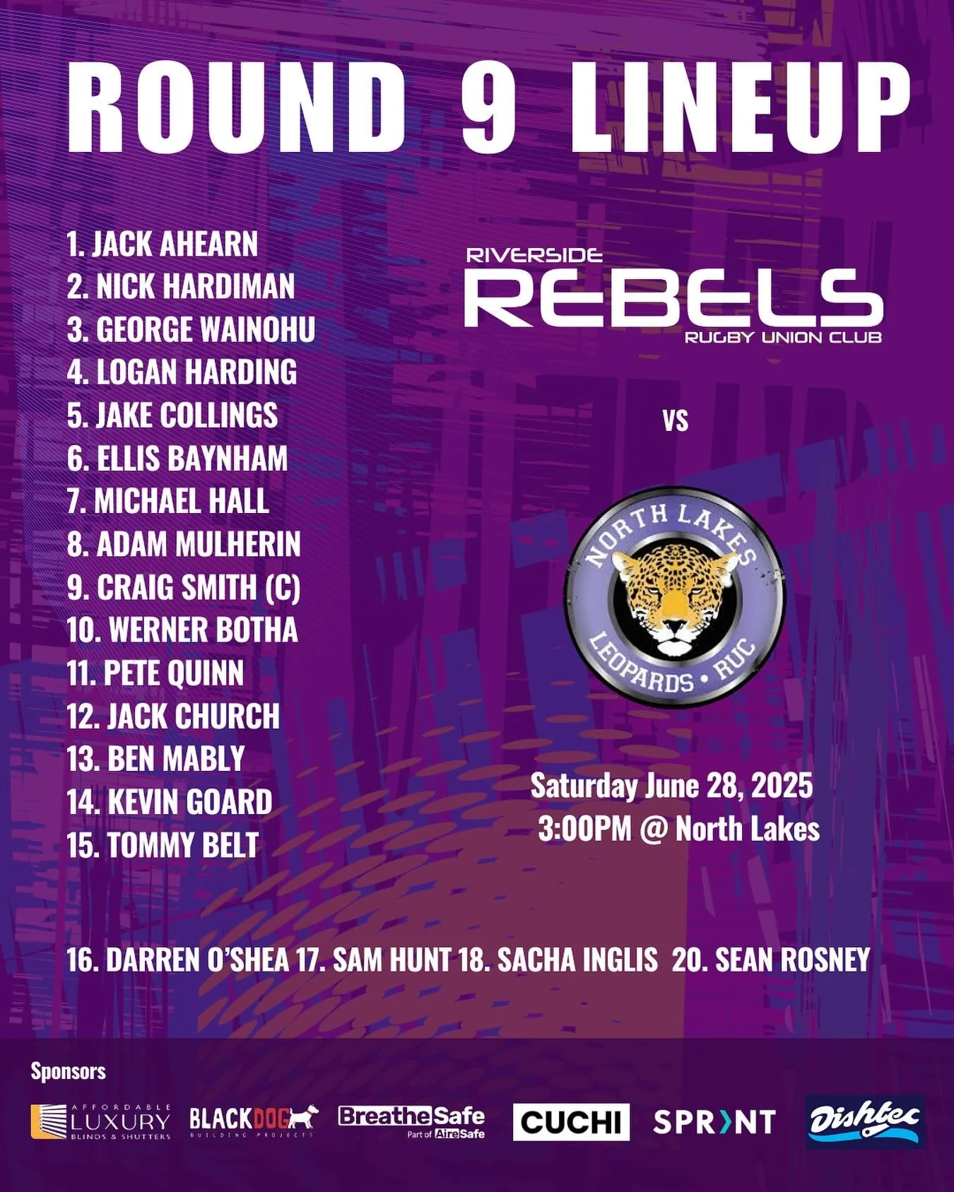 It&rsquo;s around 9 today, the boys take on North Lakes at North Lakes. 

Up the Rebels!