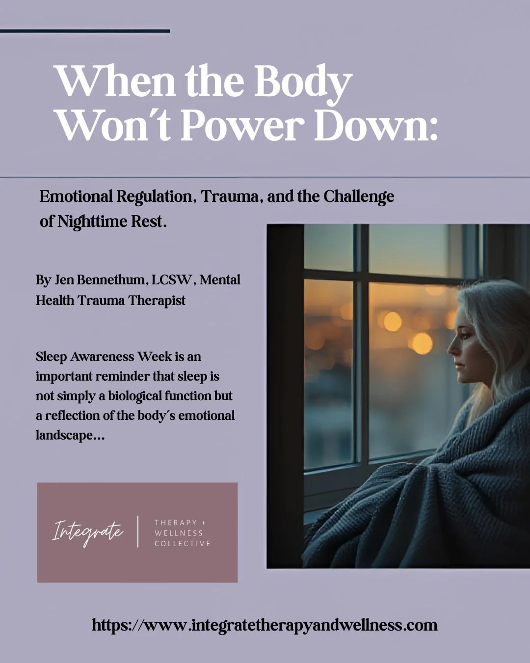 When the Body Won’t Power Down: Emotional Regulation, Trauma, and the Challenge of Nighttime Rest