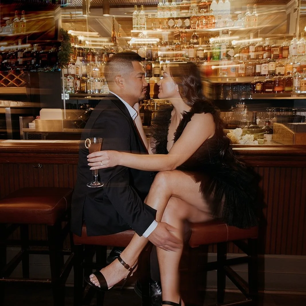 A nontraditional photo of an engagement session taken place in a swanky bar cocktail lounge A nontraditional photo of an engagement session taken place in a swanky bar cocktail lounge in Anchorage Alaskan Anchorage Alaska