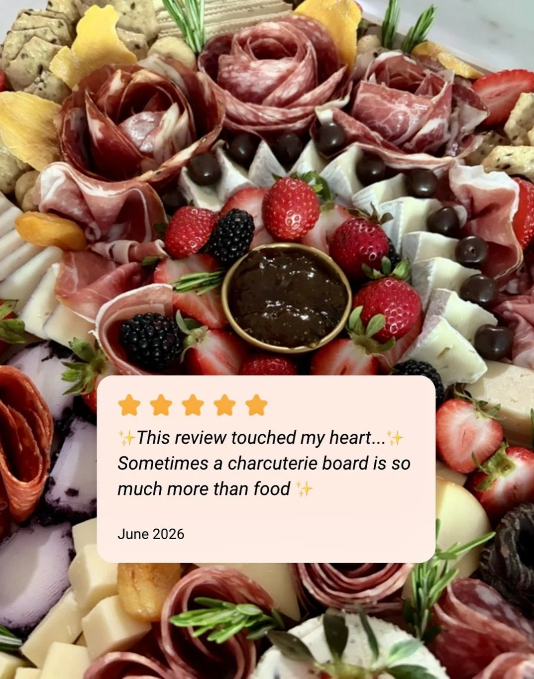 Some moments remind me why I love what I do. ❤️

A charcuterie board can be beautiful&hellip; but sometimes it becomes so much more than that.

Recently, I received this heartfelt review on Google from a customer who reached out during a very emotion