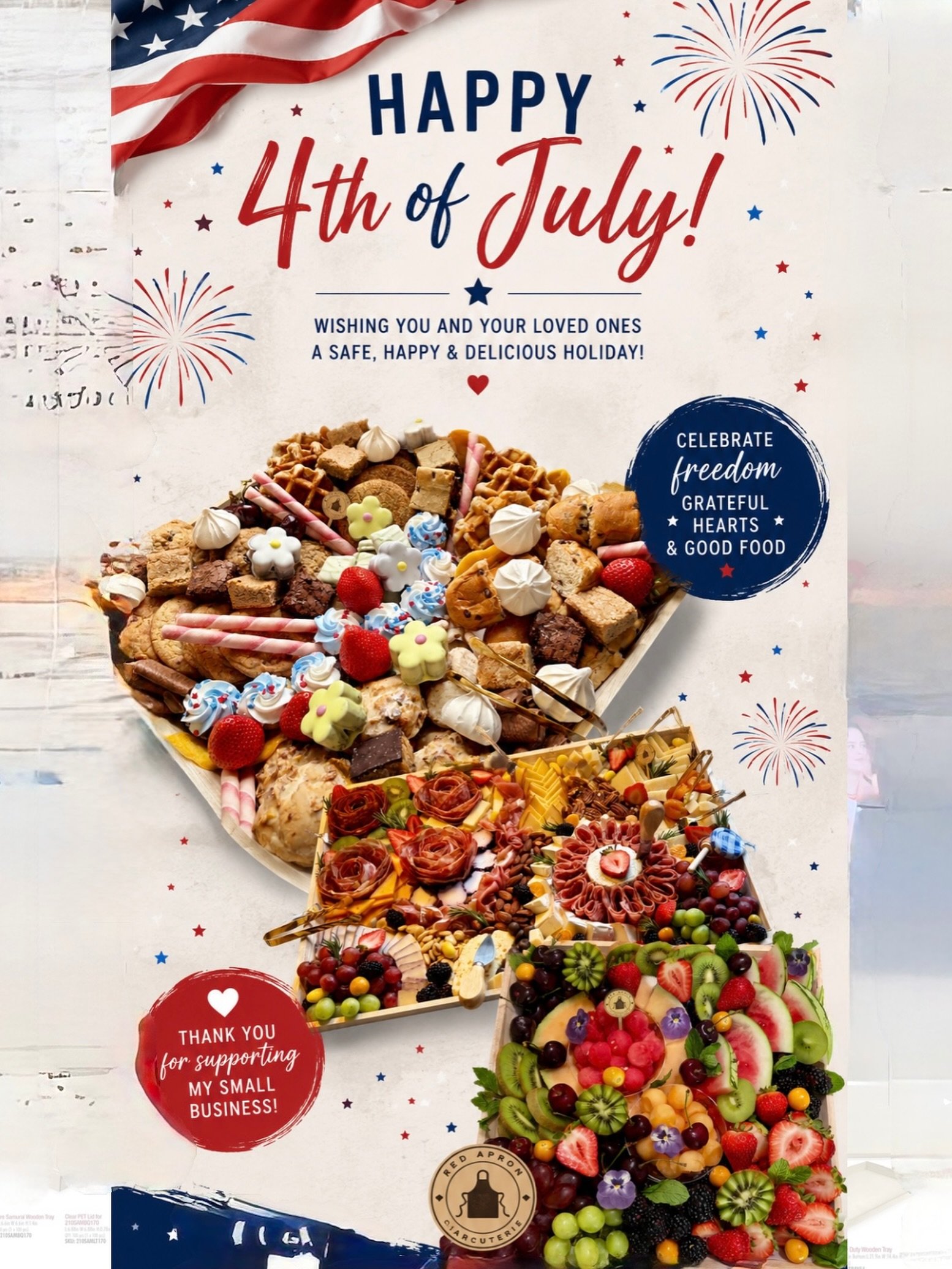 Happy 4th of July! 🇺🇸❤️🤍💙

Wishing you a day filled with great food, wonderful company, and unforgettable memories. Thank you for supporting my small business and allowing me to be part of your special celebrations. Have a fun and safe holiday! ✨