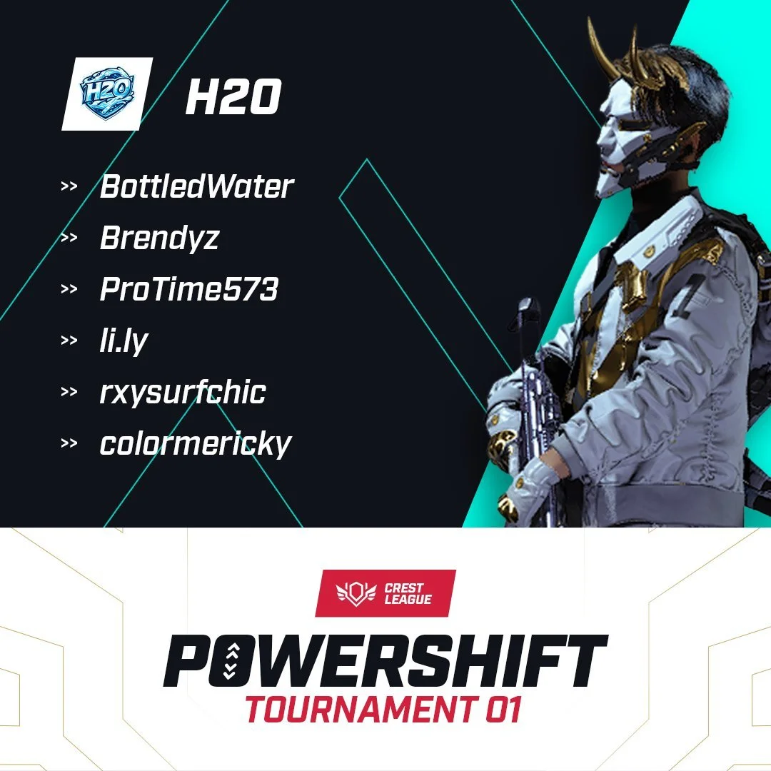 Crest League - Powershift Tournament 01

Team H2O
#CrestLeague - @ReachTheFINALs
 
http://twitch.tv/rxysurfchic @ 5pm EST