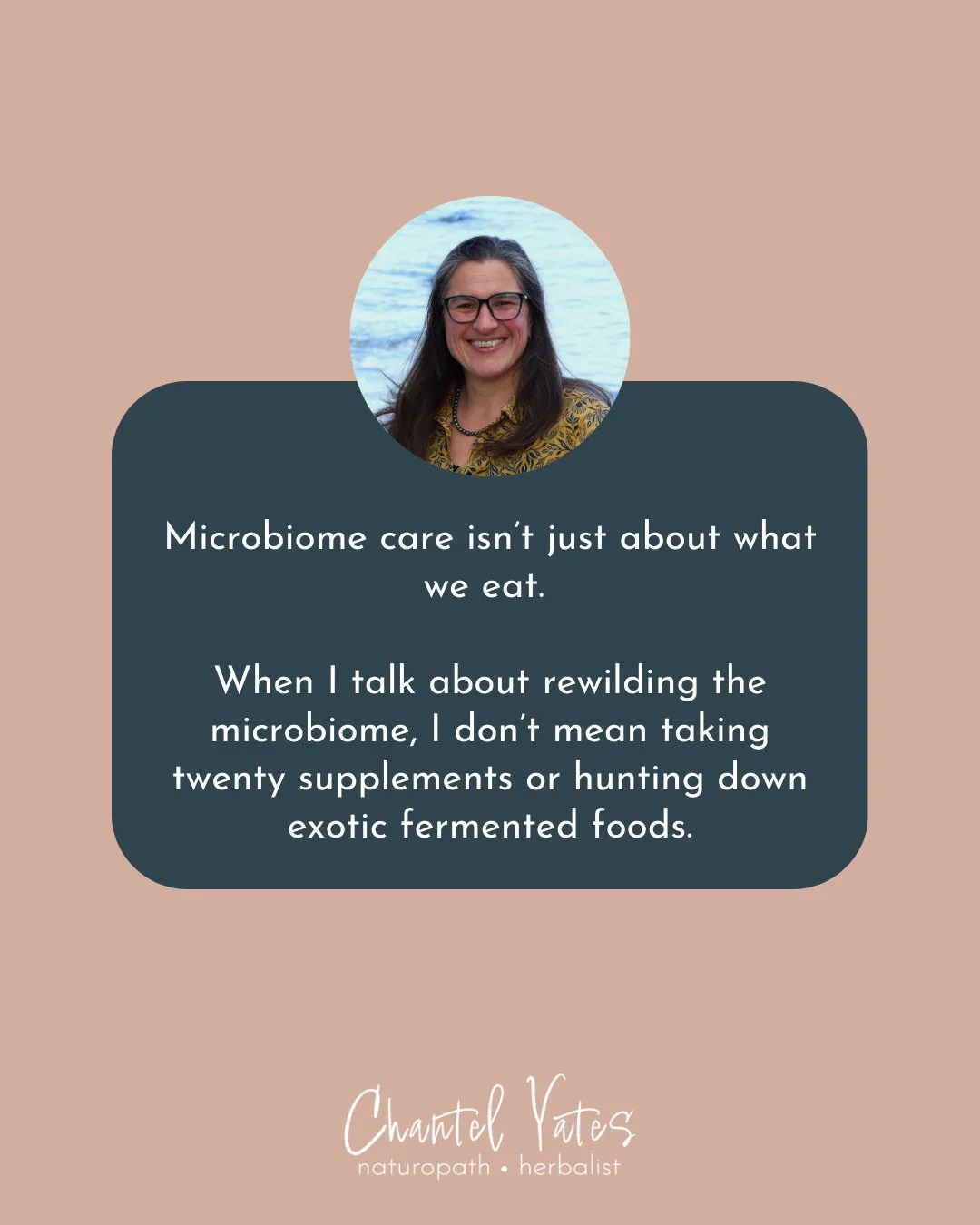 Your microbiome is about so much more than food 🫶🏼⁠
⁠
Yes, what we eat matters. ⁠
⁠
But true microbiome care goes beyond supplements or exotic ferments. It&rsquo;s found in the simple, restorative practices that bring us back to balance:⁠
⁠
✨ Eatin