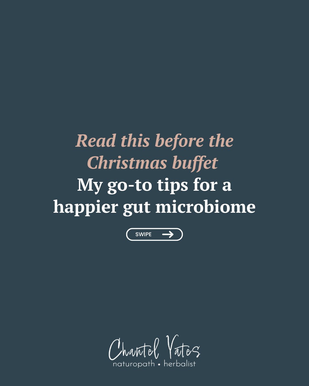 Holiday gut survival guide. Save this for the festive season 🎄⁠
⁠
Some of my favourite microbiome-loving tweaks over the holidays:⁠
⁠
🥗Add plants to every plate⁠
Aim for some colour at each meal - salads, veggies, fruit, herbs. Your gut bugs love v