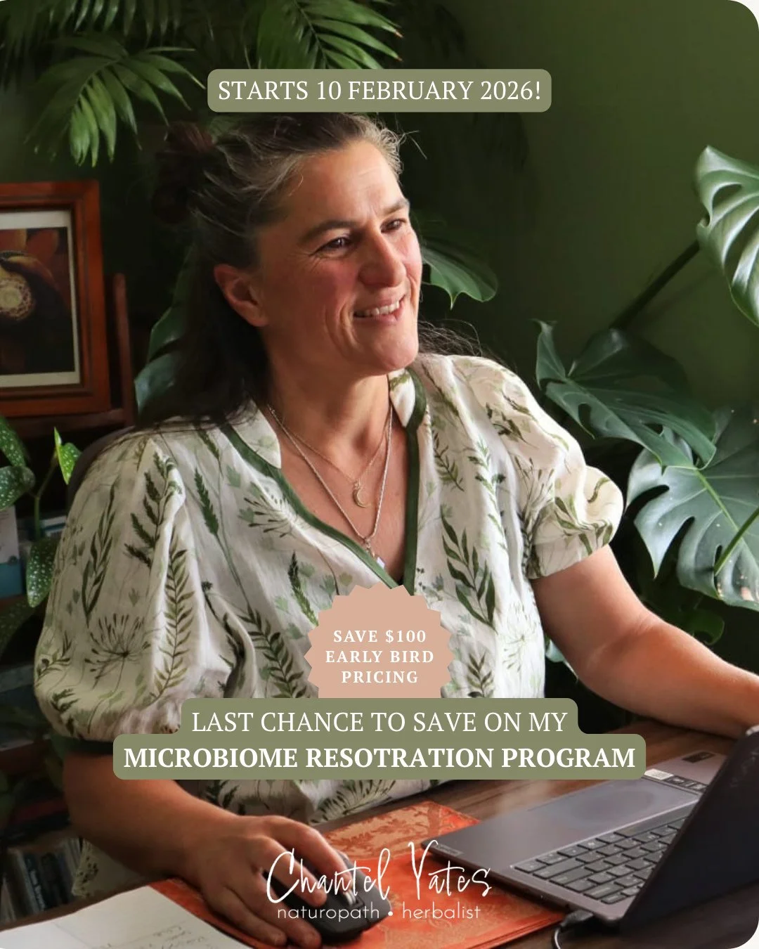 Comment MICROBIOME to receive last chance early bird pricing ☀️⁠
⁠
Last chance to save $100 on my Microbiome Restoration Program 💩 Early bird ends tomorrow!⁠
⁠
If you&rsquo;ve been thinking, &ldquo;I really need to sort my gut out this year&hellip; 