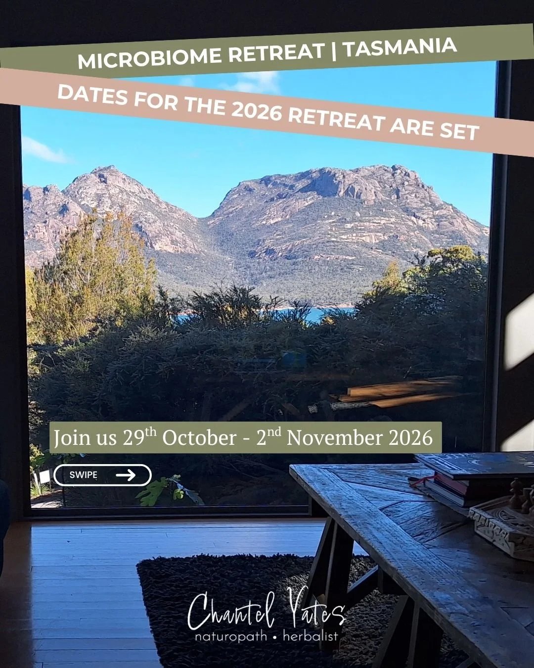 The 2026 Microbiome Retreat dates are officially set 🗓

Join us 29 October to 2 November 2026 for a few days dedicated to understanding and supporting the hormones, microbiome and reproductive system.

This retreat will explore how the microbiome in