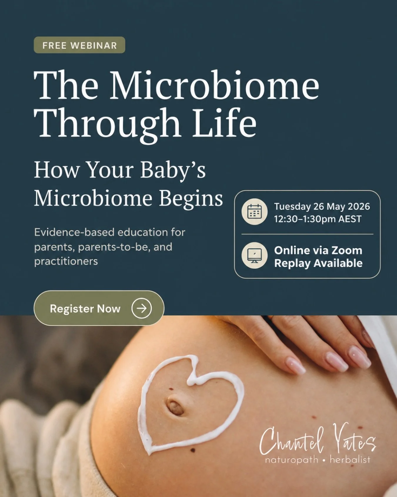 Something I&rsquo;ve been wanting to build for a long time is finally here 👏🏼

The Microbiome Through Life is a free, evidence-based webinar series exploring gut health and the microbiome across every life stage ~ from the earliest days of developm