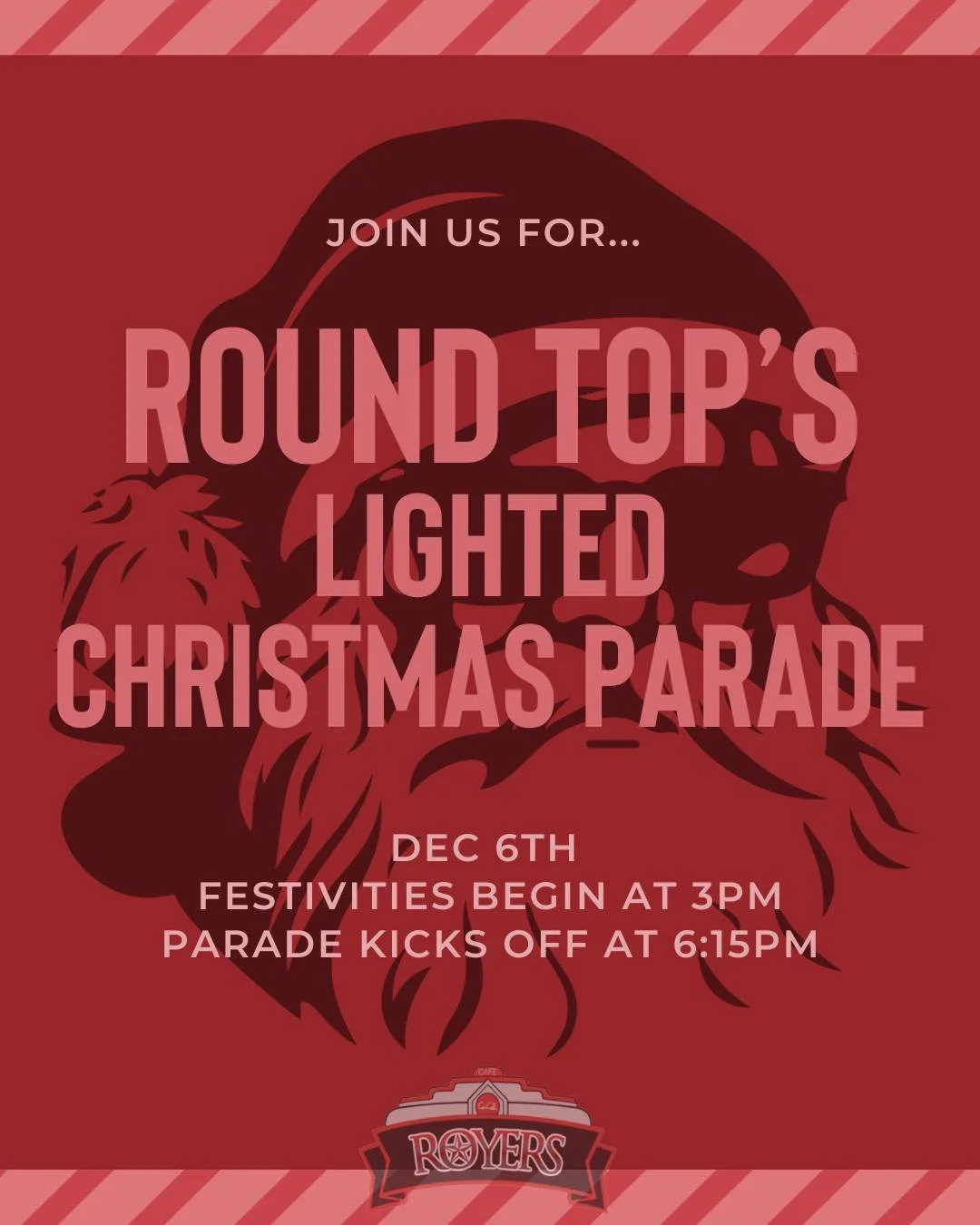 Who&rsquo;s heading to Round Top for the Lighted Christmas Parade tomorrow? 🎄✨

Festivities kick off at 3pm on the Square, and the parade rolls out at 6:15pm.
We&rsquo;ll be out front serving warm Chicken n&rsquo; Dumplings and drinks during the par