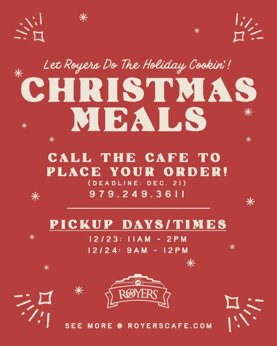 🎄✨ Let us handle Christmas Dinner for you!

Enjoy all your holiday favorites without the stress and don&rsquo;t wait! Tomorrow is the LAST day to order. ✨🎄

📅 Order deadline: December 21
🚘 Pickup times:
&bull; December 23 | 11am to 2pm
&bull; Dec