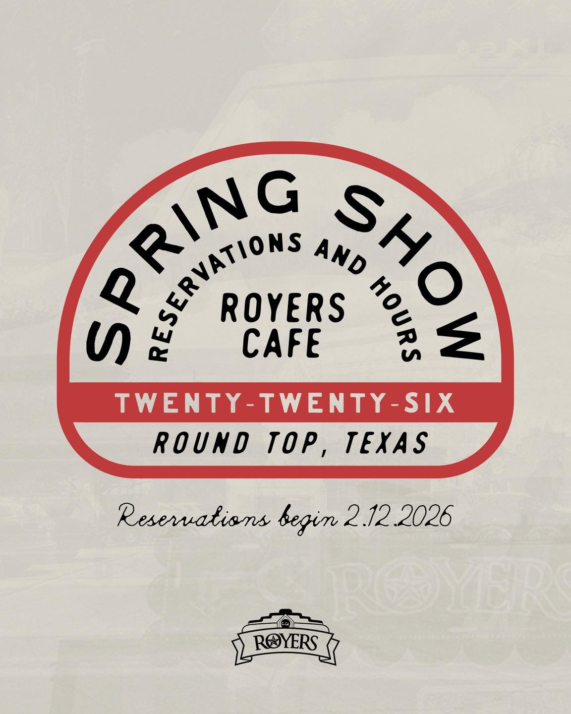 ✨ The Spring Antique Show is coming up soon! ✨

📞 Dinner reservations are NOW OPEN
Call 979-249-3611

A credit card is required to hold dinner reservations.

🍽 Lunch is first come, first served

Hours:
Mar 11 | 11am&ndash;2pm
Mar 12&ndash;15 | 11am