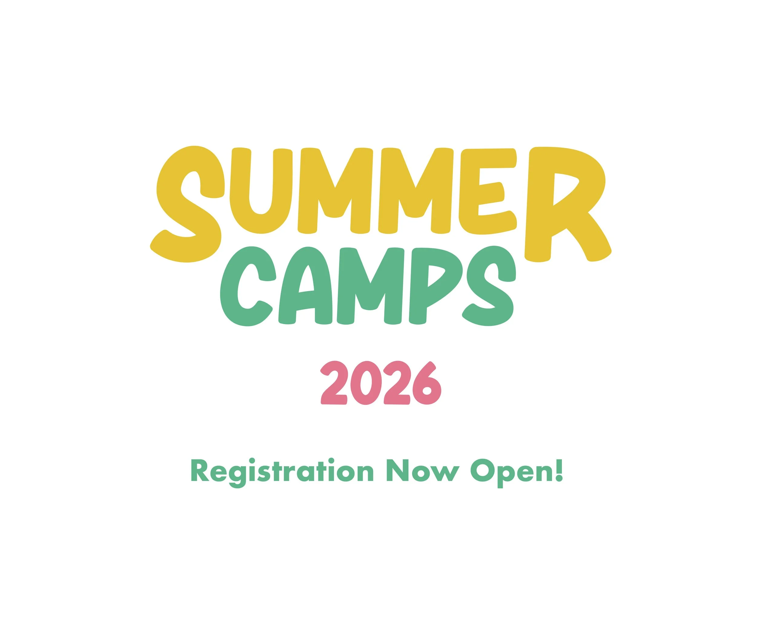 A colorful poster for a no school art camp on January 26th, from 9 AM to 12 PM, for children ages 5 to 12. The background is mint green with a blue border and yellow stars in the corners.