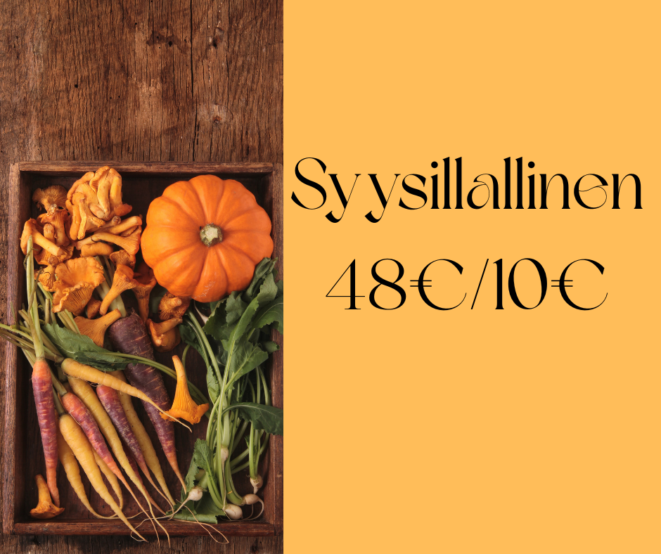 Syysillallinen Kievariravintolassa 48€/10€