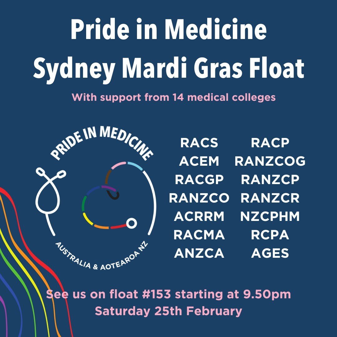 Tonight's the night! Watch the #prideinmedicine float in Sydney Mardis Gras starting our march at 9.50pm AEDT.
Sixty marchers from across 14 medical colleges are coming together to celebrate pride from our diverse backgrounds.

#sydneymardigras #mard