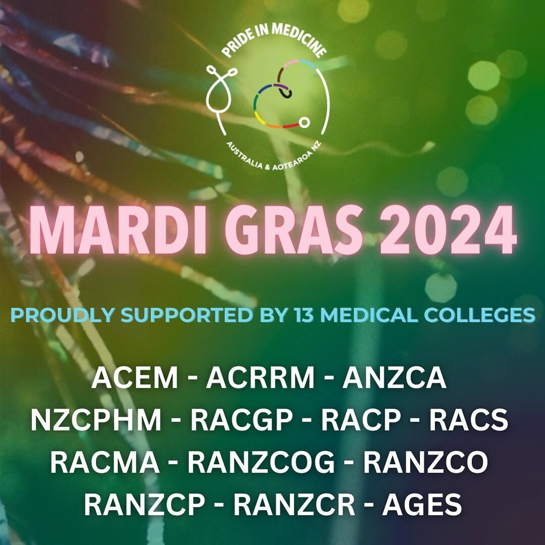 ✨✨✨🌈THIS WEEKEND!! 🌈✨✨✨ 
we are very proud and excited to have such incredible representation from across the medical specialist colleges as we March in the 2024 Mardi Gras parade!