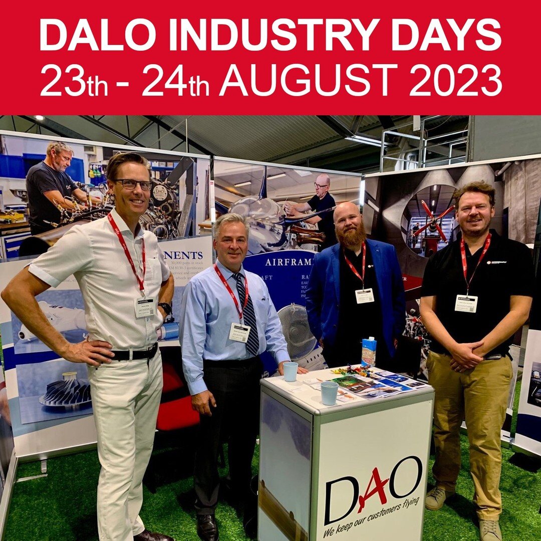 Come visit DAO Aviation A/S and our colleagues from Norr&oslash;nnafly during DALO Industry Days 23-24 August 2023. Ballerup Super arena at booth TopDanmark hall - TOPDK-94.
