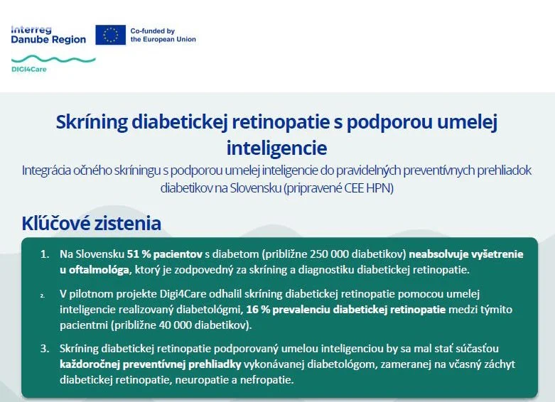 DIGI4Care: Odporúčania pre tvorcov zdravotnej politiky