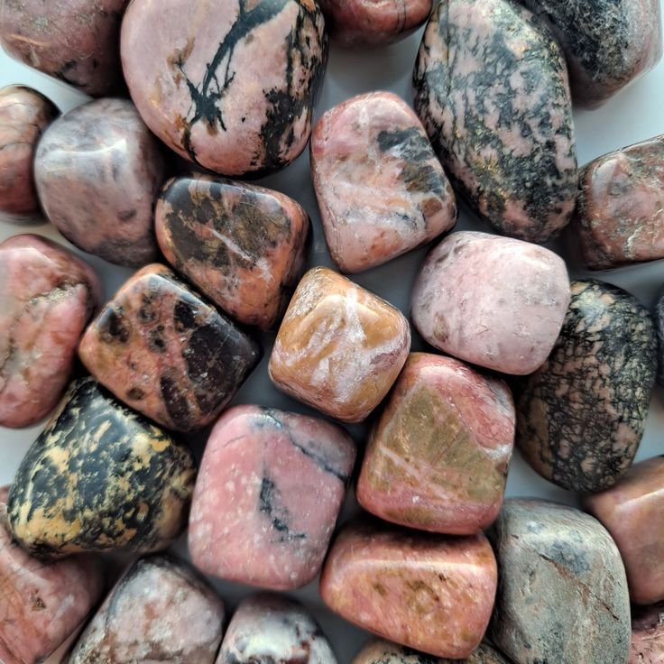 Rhodonite polished tumblestone natural crystals - XS.jpg