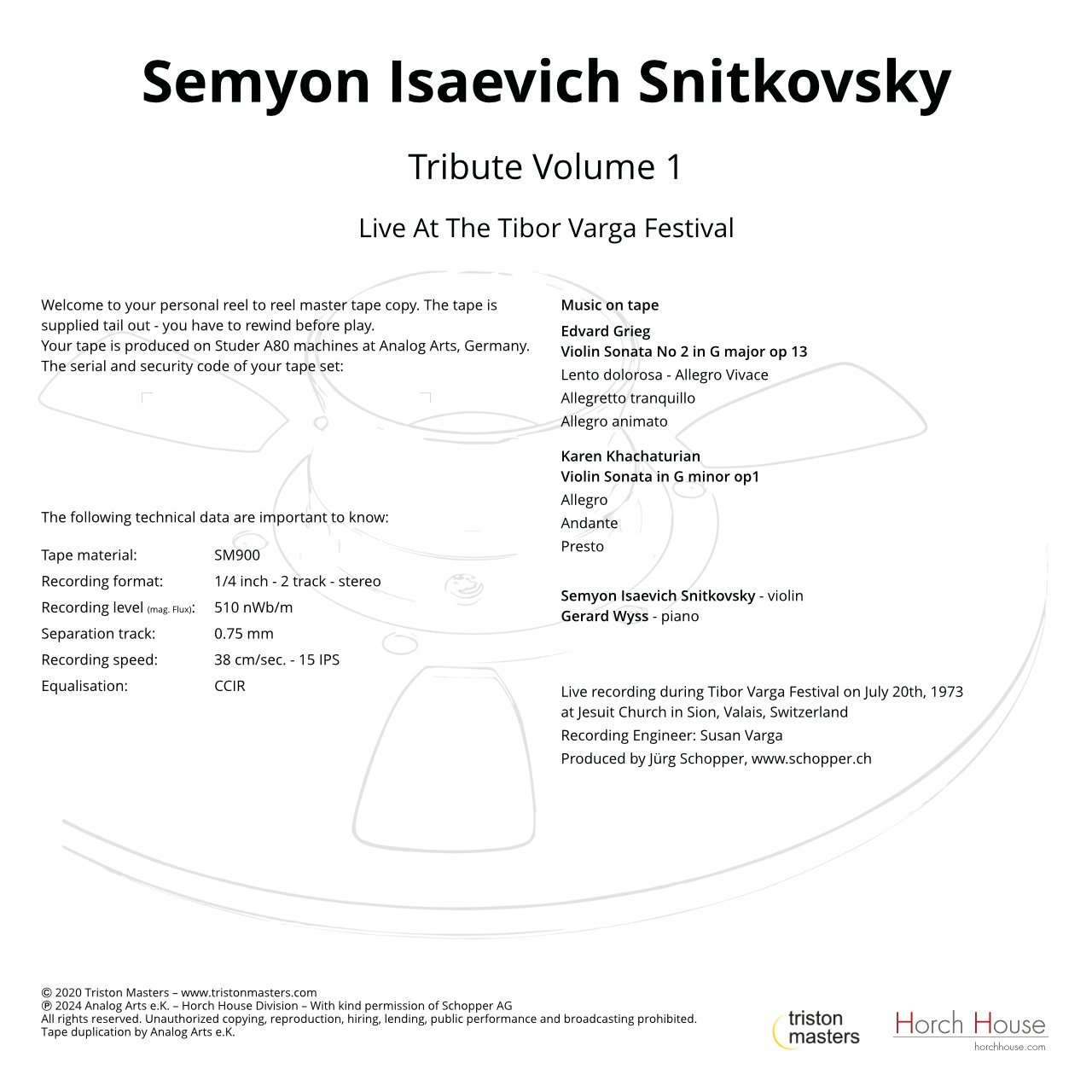 Snitkovsky Tribute Vol. 1 Credits