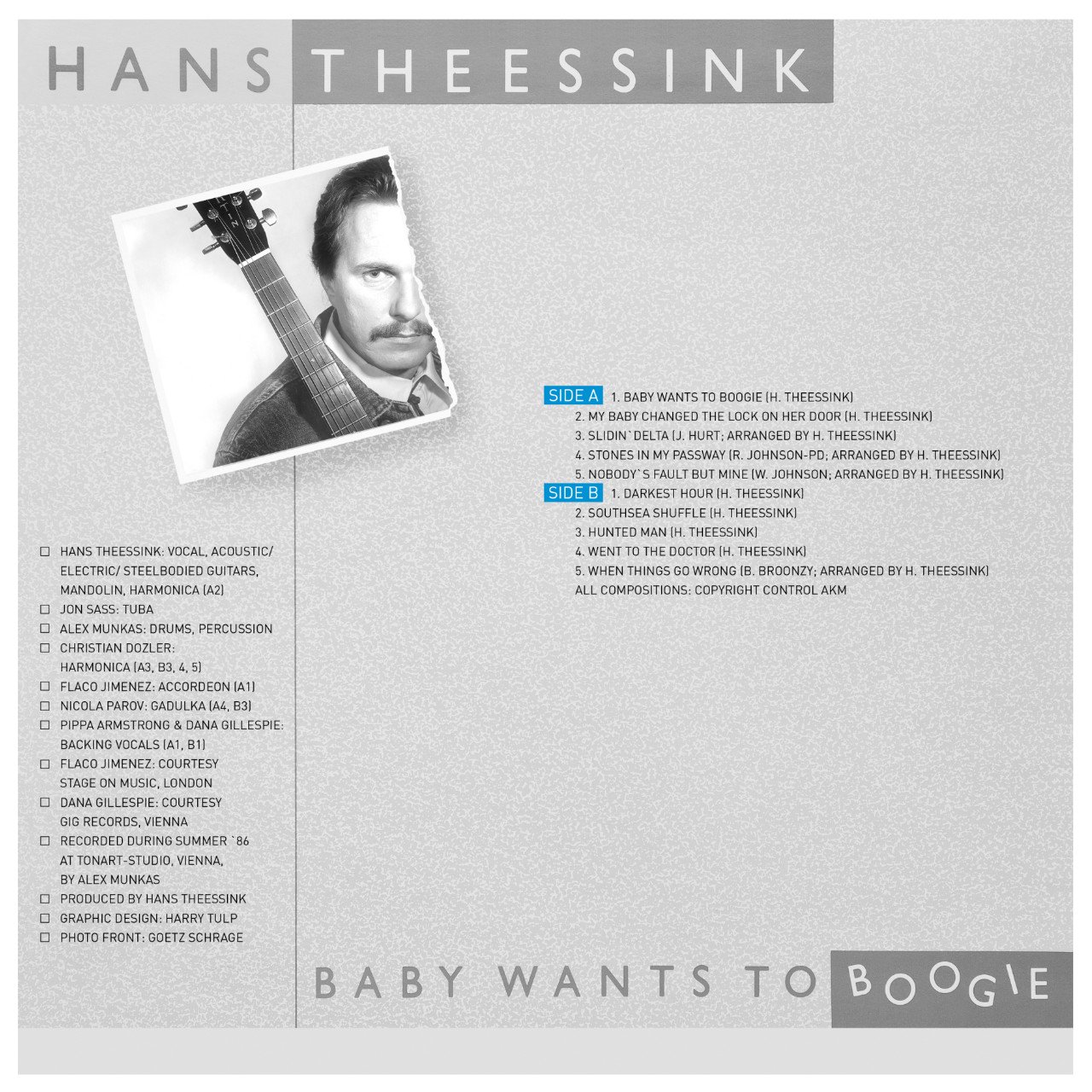 Hans Theessink Baby Wants To Boogie Cover Backside