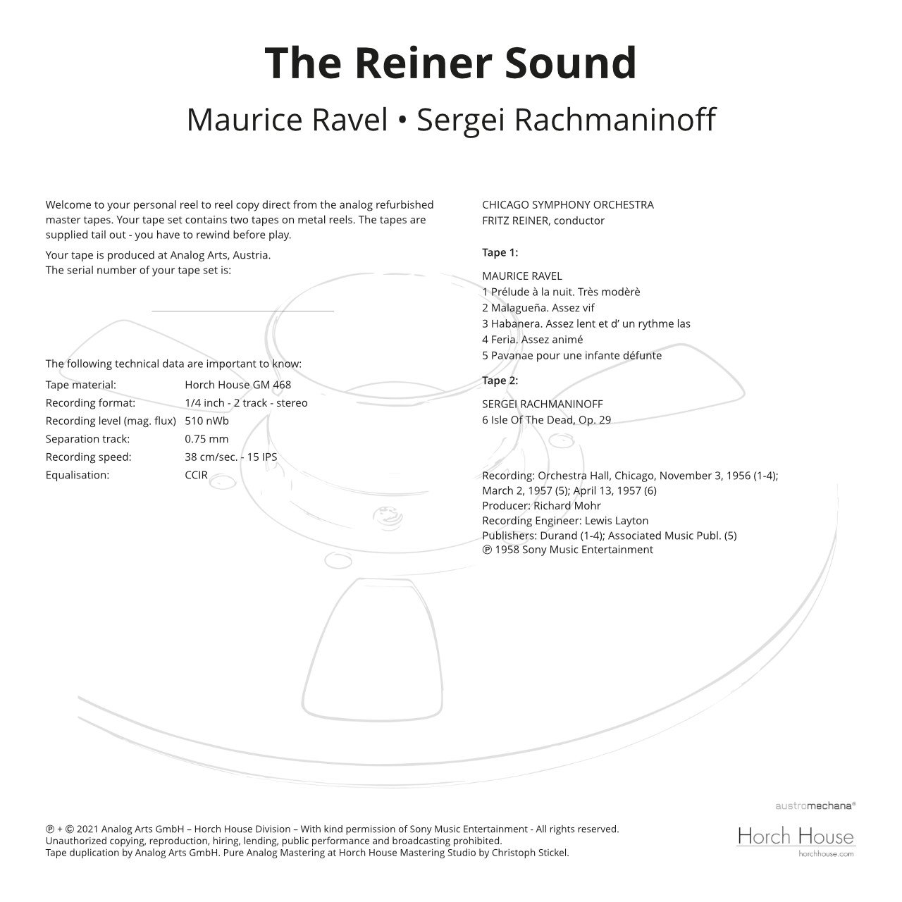 The Reiner Sound Ravel And Rachmaninoff Credits
