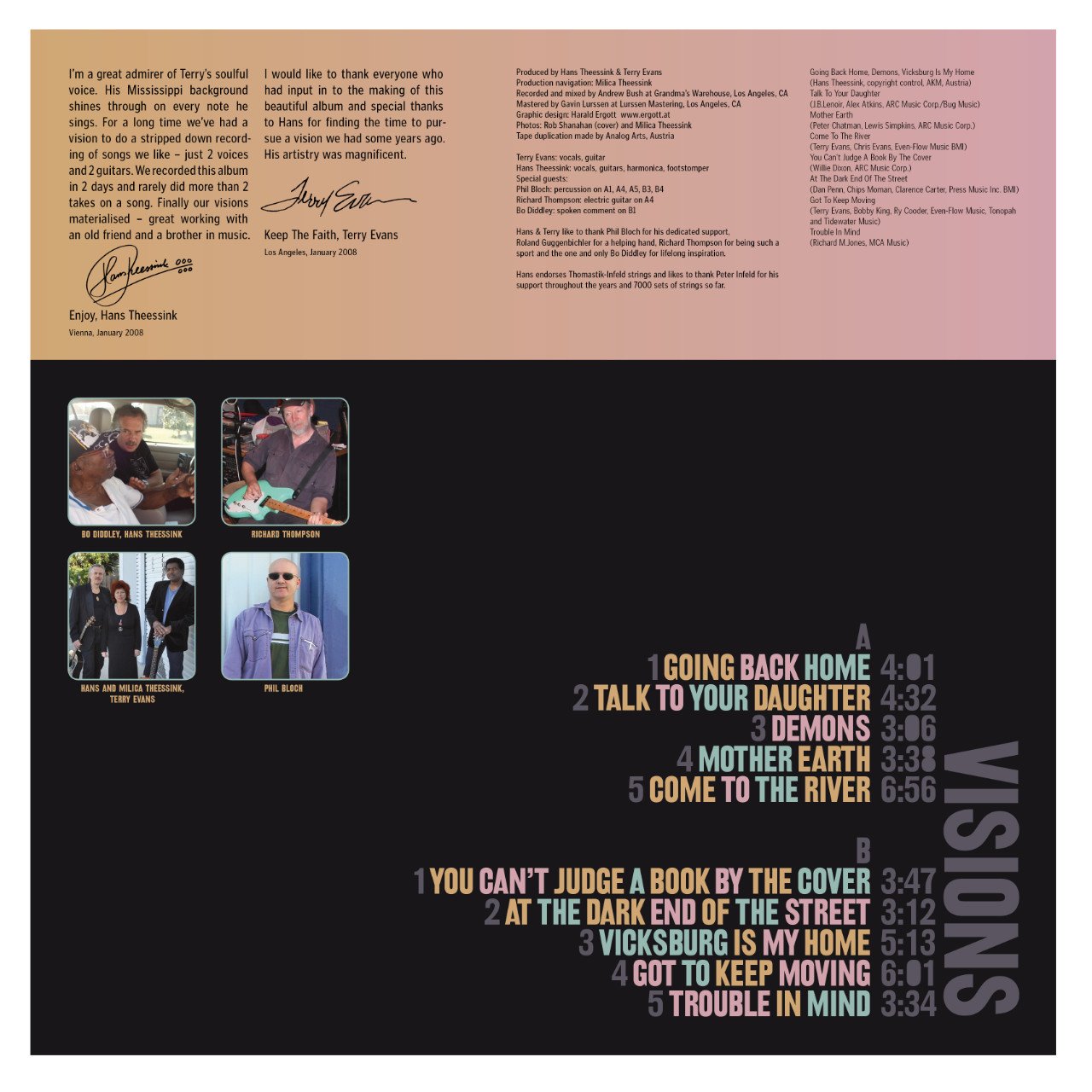 Hans Theessink Terry Evans Visions Cover Backside