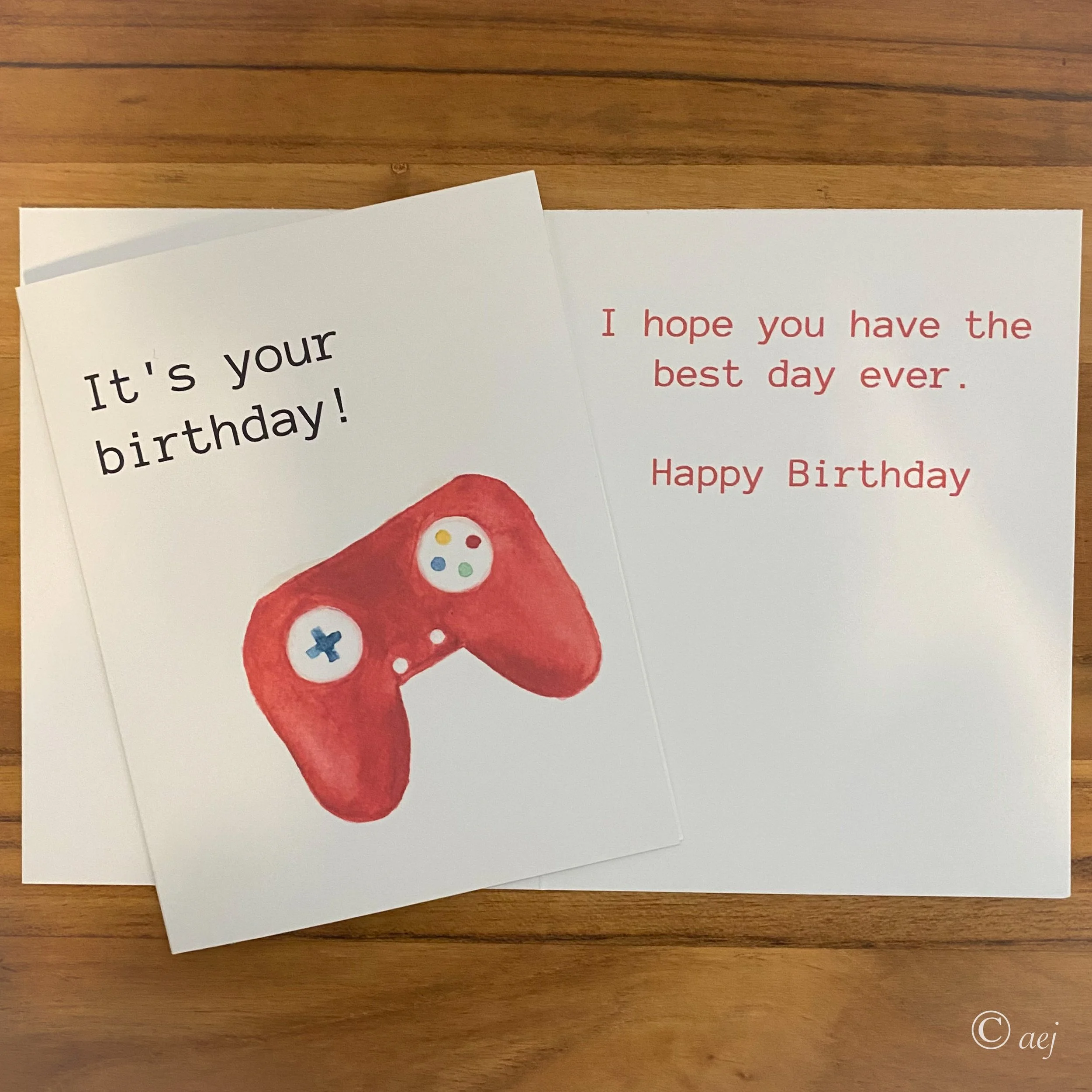 Birthday Gaming Remote — aej creations | Watercolor Cards | watercolor ...