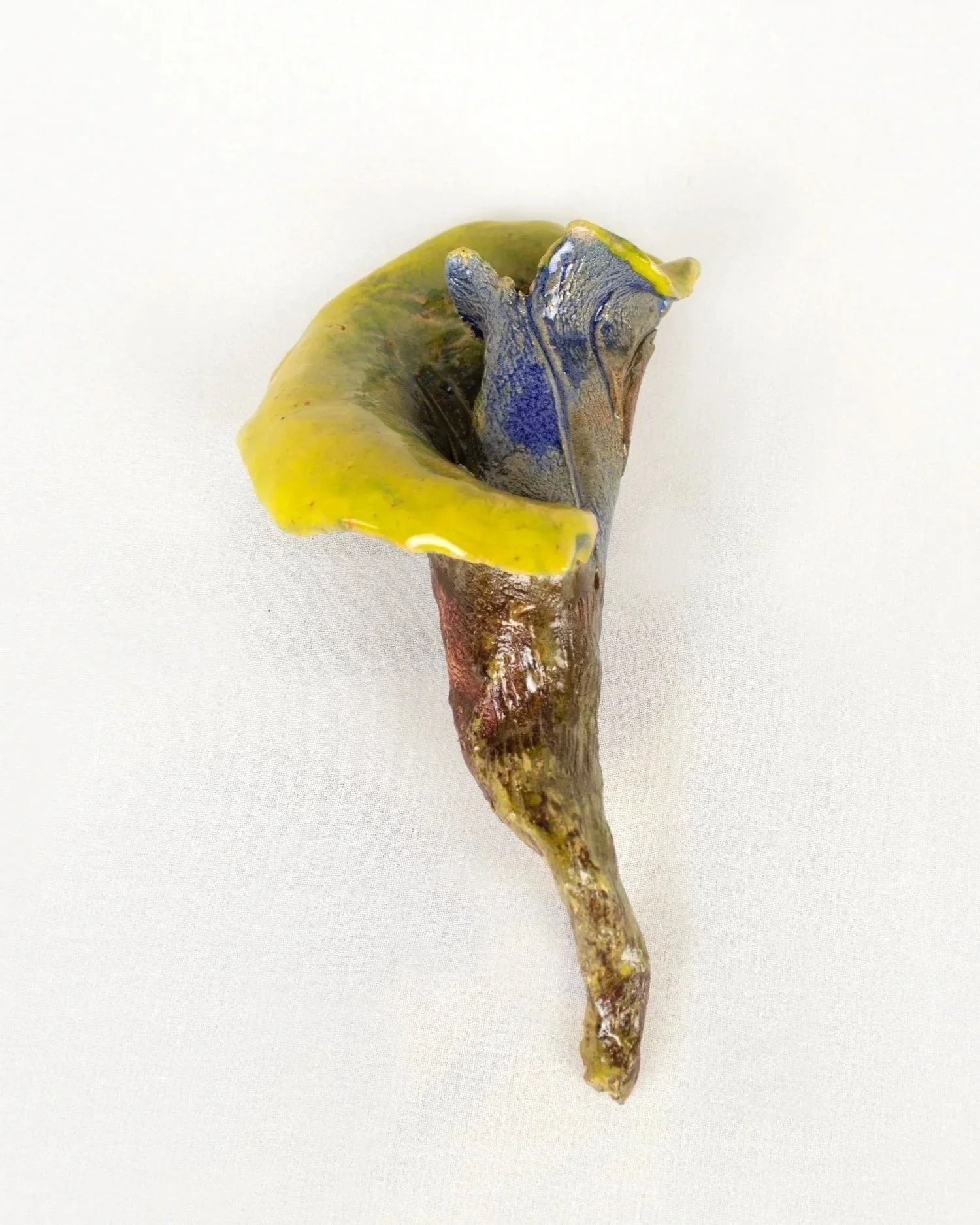 Unfurling Tomorrow's, 2025. Glazed earthenware — 7 x 3 x 13 cm