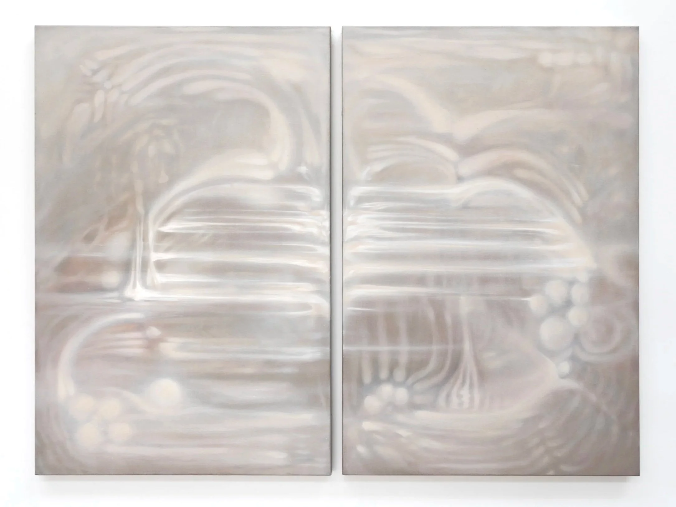 By The Mortal Glint: Diptych, 2026. Oil on linen — 120 x 80 cm each