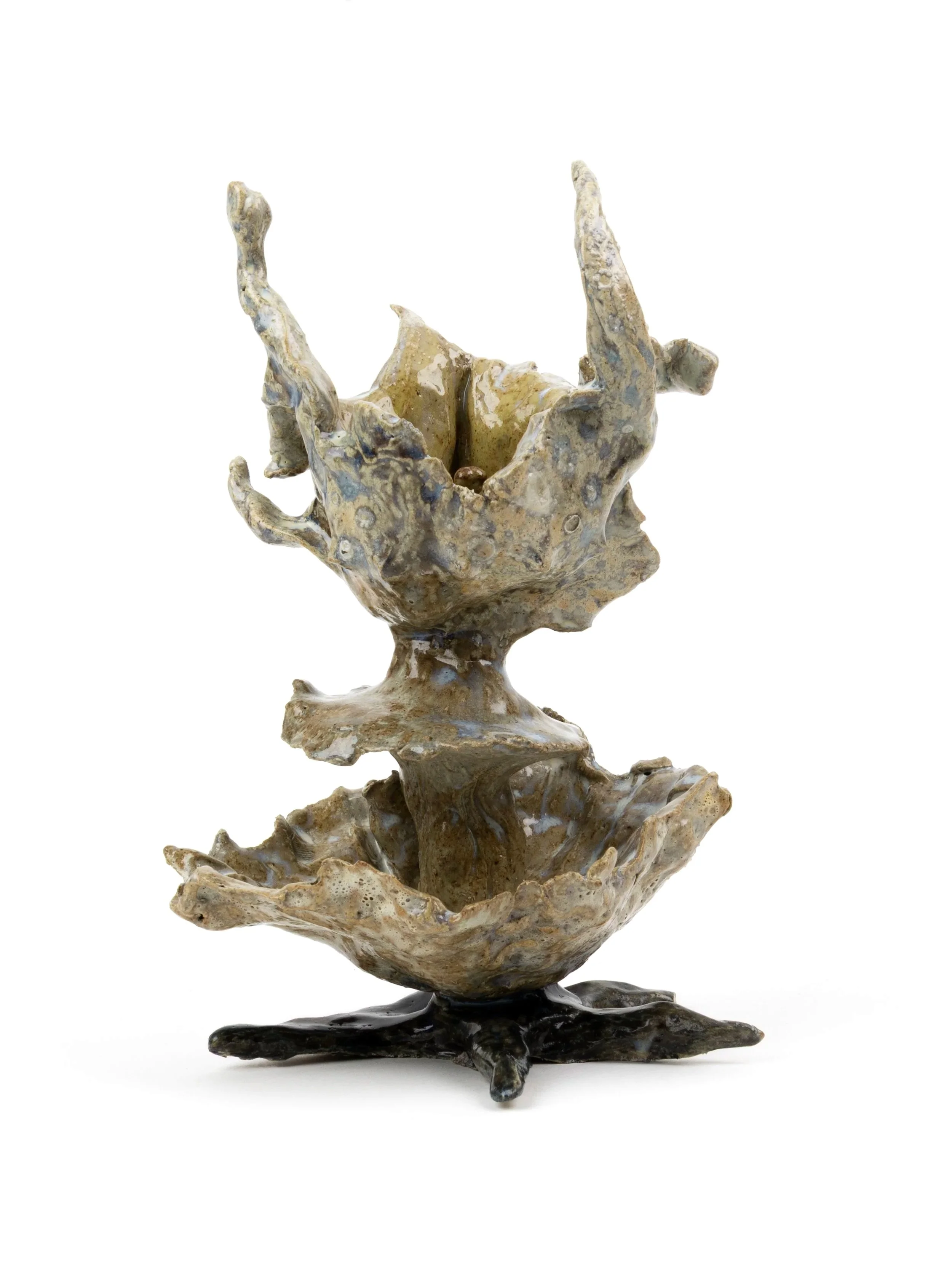 Webbed, 2026. Glazed stoneware —21 x 11.5 x 12 cm
