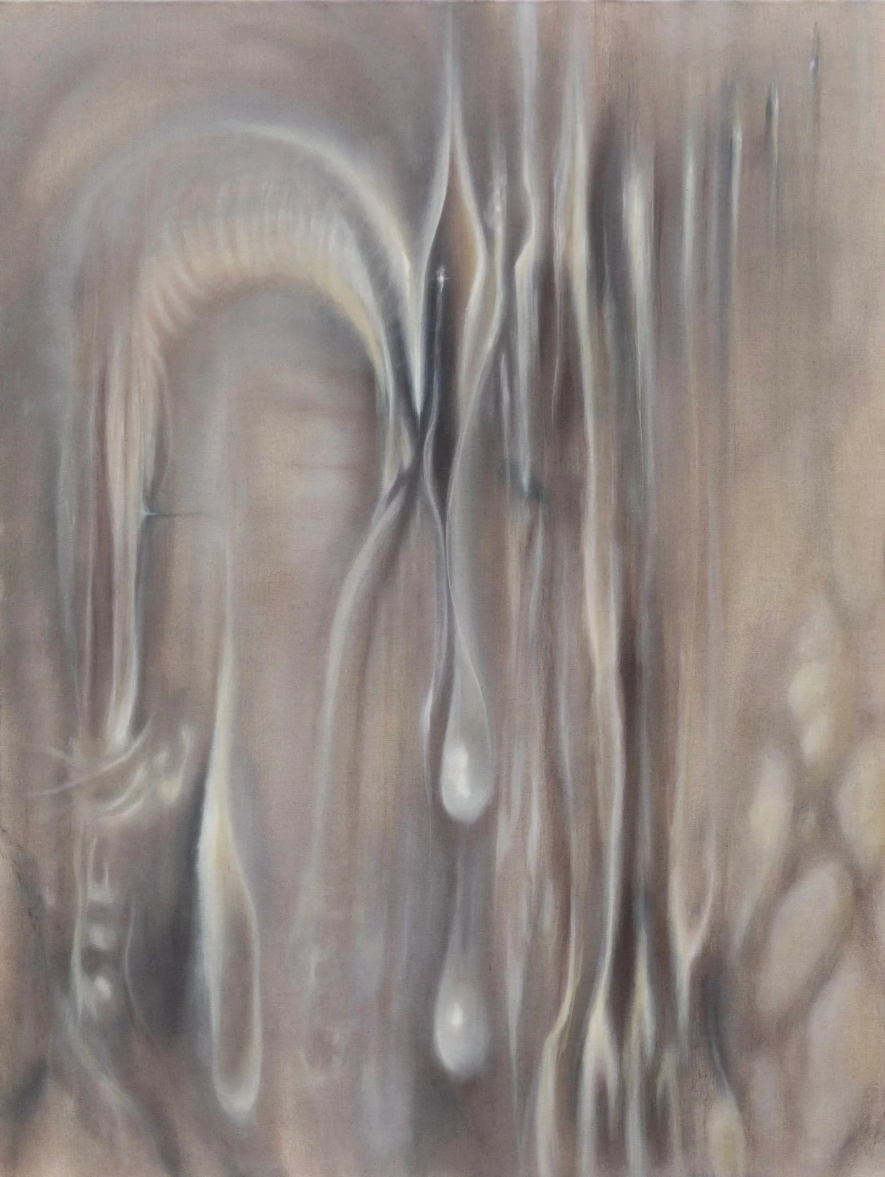 Mycelial Frequency, 2026. Oil on linen — 130 x 95 cm