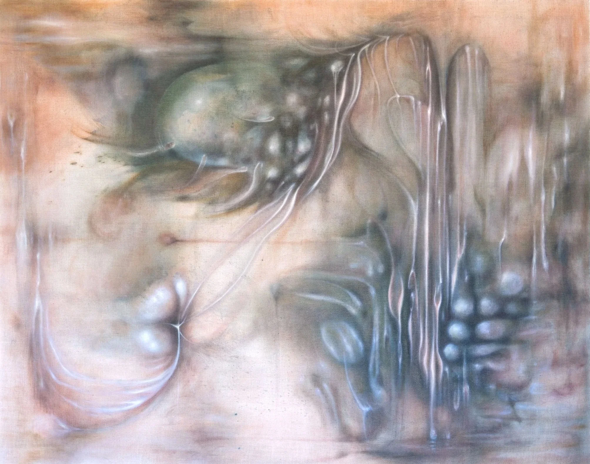 Psithurism: Recoil into the Eternal, 2026. Oil on linen — 150 x 190 cm