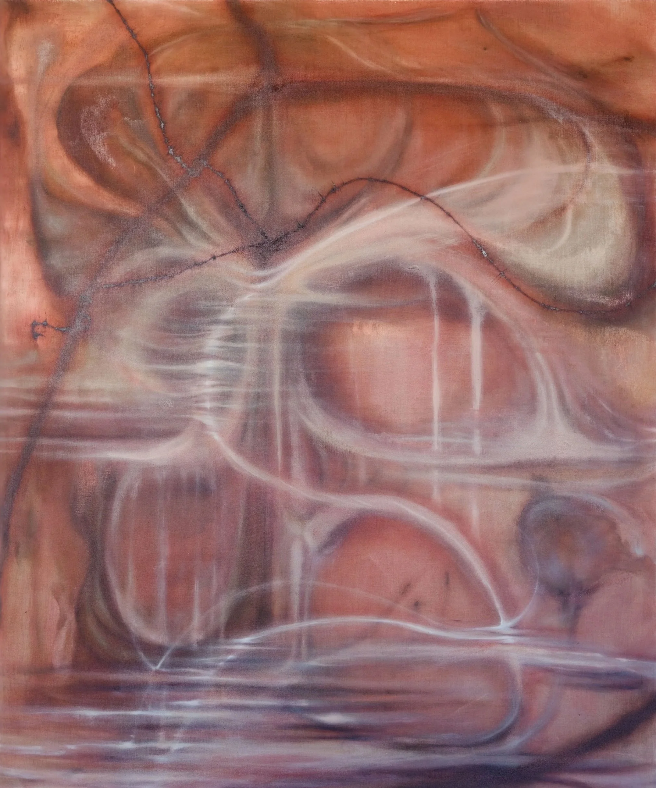 Undulating Strain, 2026. Oil on linen — 180 x 150 cm