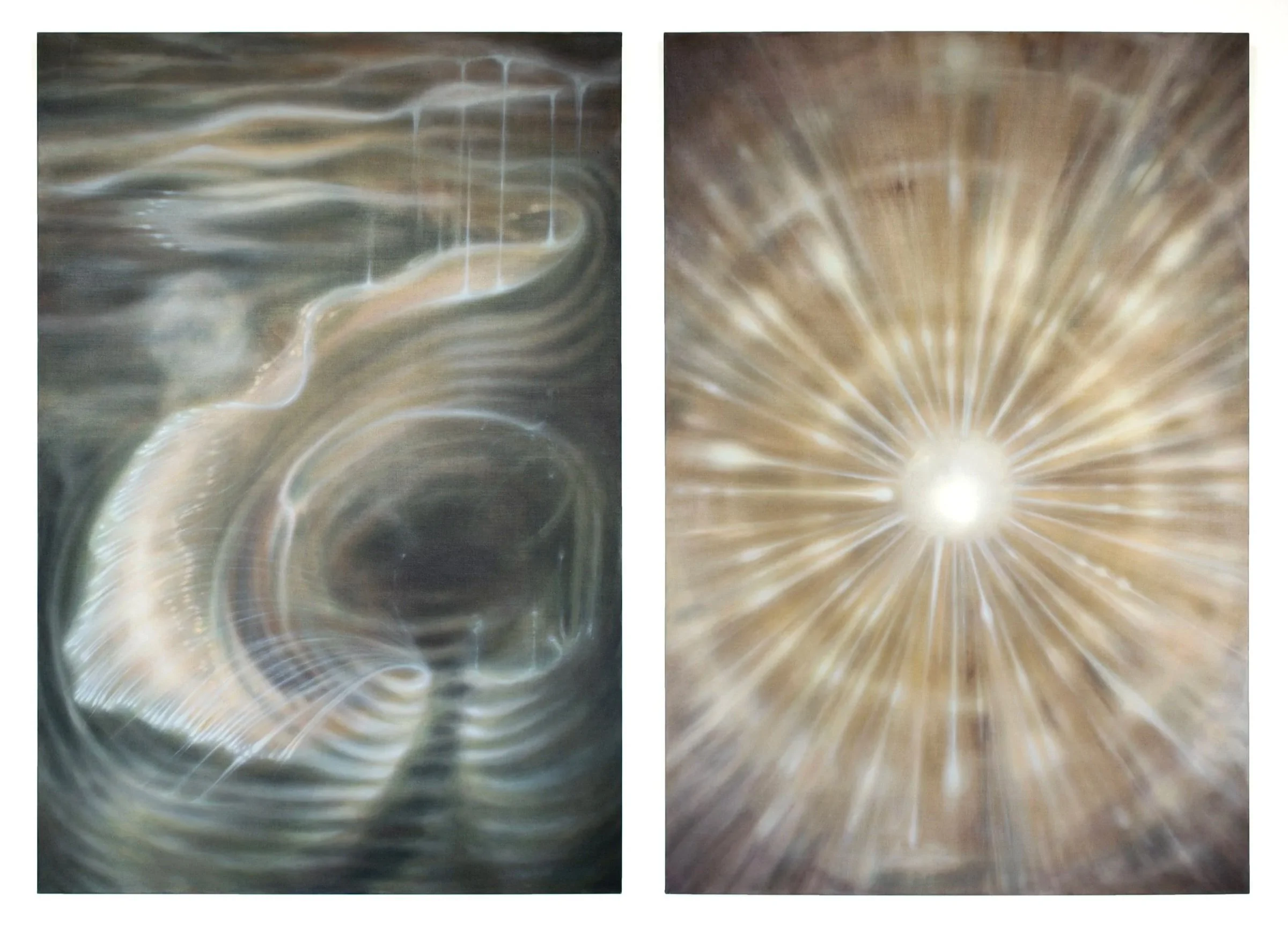 The Lure, 2026. Oil on linen — Two Panels 180 x 120 cm each, 180 x 240 cm