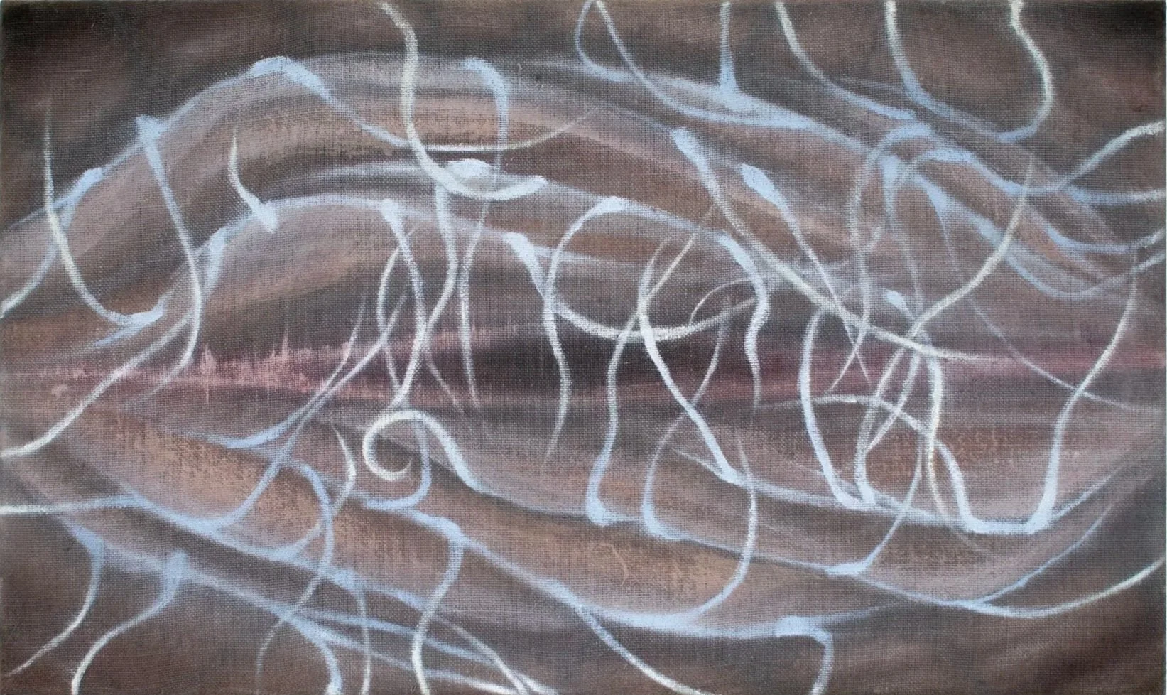 Singularity: The Merciful Serpent, 2026. Oil on linen — 30 x 50 cm