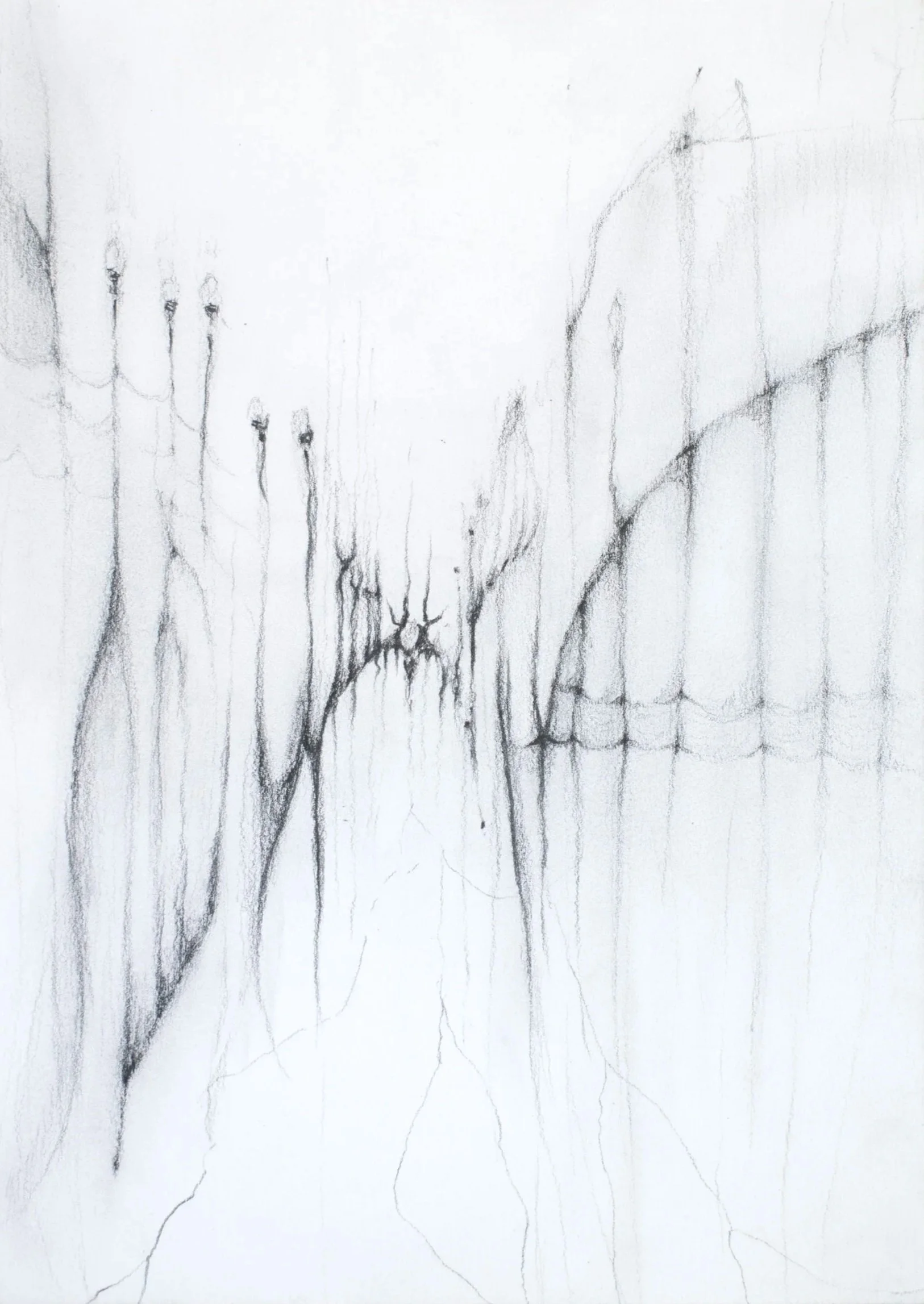The Faint Murmurs From The Shadows Lair, 2026. Pencil on paper — 20.8 x 14.8 cm