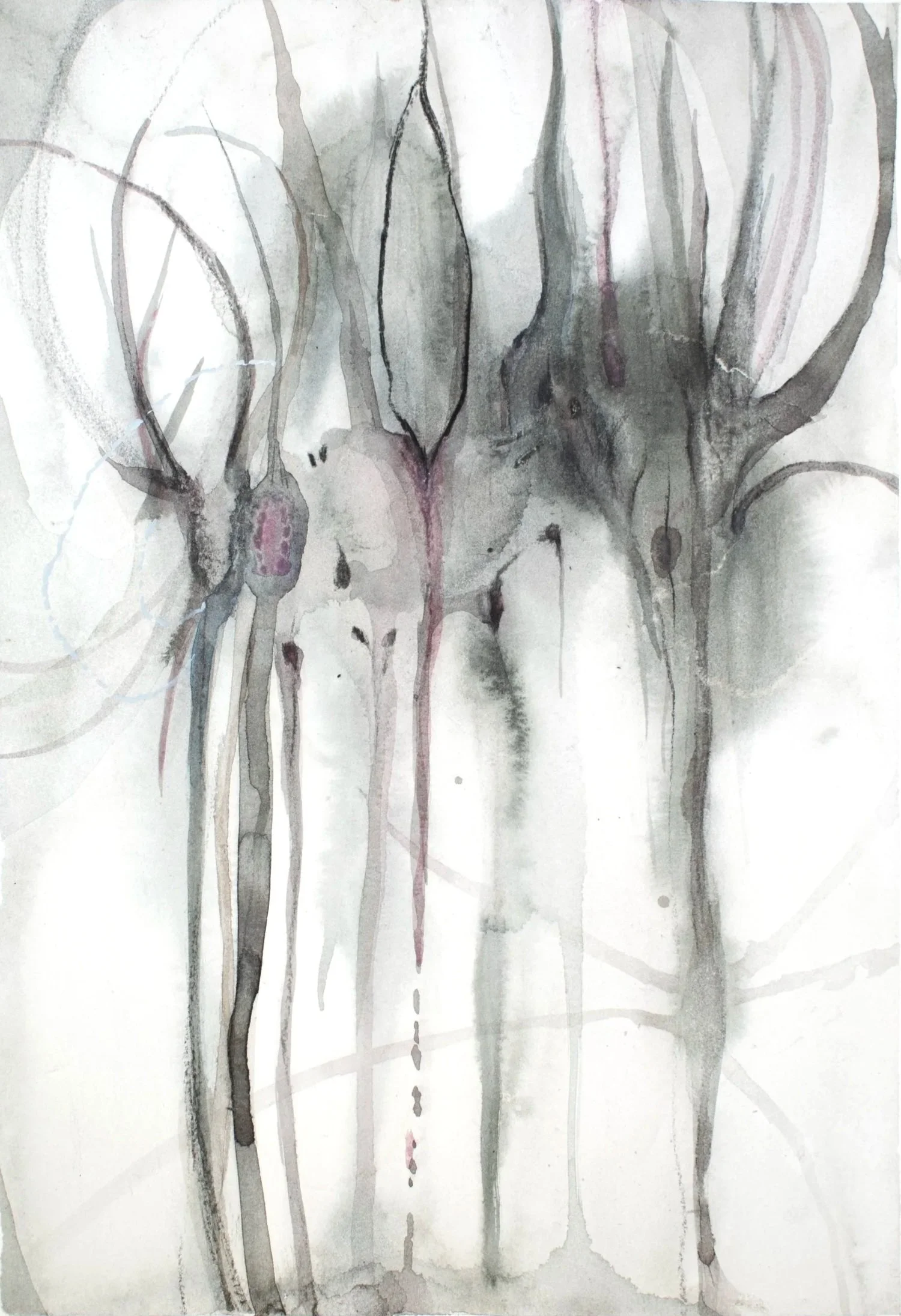 Mere Matter, 2026. Watercolour and charcoal on paper — 29 x 21 cm