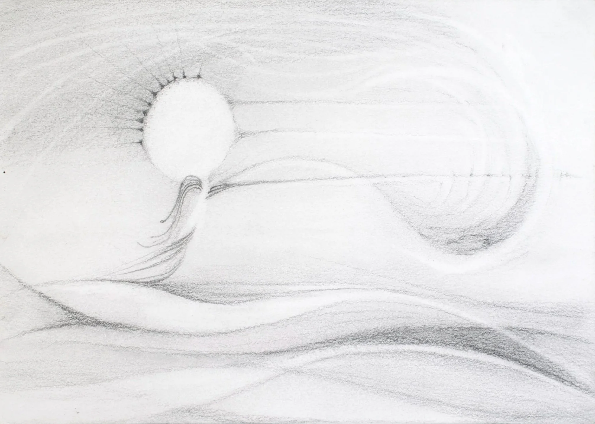 Emmission Capacity: Fleeting, 2026. Pencil on paper — 21 x 14.8 cm